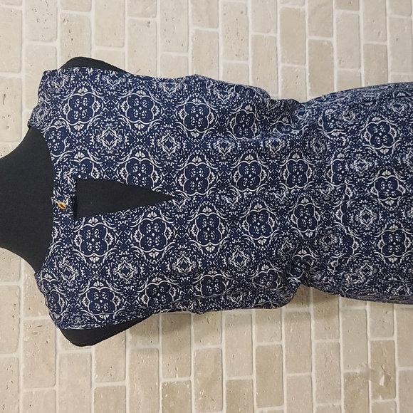 NWT Women's Dark Blue and White Viscose A-line Sleeve less Dress(Sz 6) - Picture 4 of 12